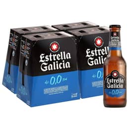 Estrella Galicia 0,0 - Lager Pilsen Sin Alcohol, 24 Botellines x 25 cl Sin Alcohol, Estilo Pilsen, Fermentación Interrumpida, Fresca.