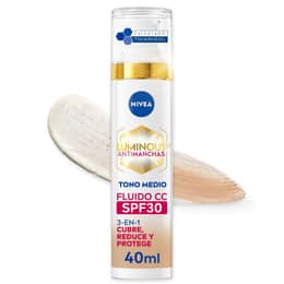 NIVEA Cellular Luminous630 - Fluido CC Antimanchas SPF30 3-en-1 - CC Cream Triple Acción - Tono Medio, claro y oscuro - 40 ml