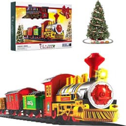 Tren de Navidad Eléctrico con Luces y Sonidos – Bajo el Árbol desde 3 Años. Set vías.