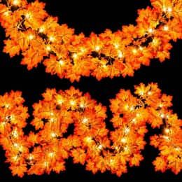 2 Piezas Guirnalda de Otoño 3M 20 LED Guirnalda Hojas Otoño Pilas Cadena Luces Hoja de Arce para Halloween, Acción de Gracias, Fiestas