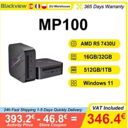 Mini PC Blackview MP100, AMD Ryzen5 7430U, 16GB/32GB RAM, 512GB/1TB ROM, WiFi 6, Windows 11